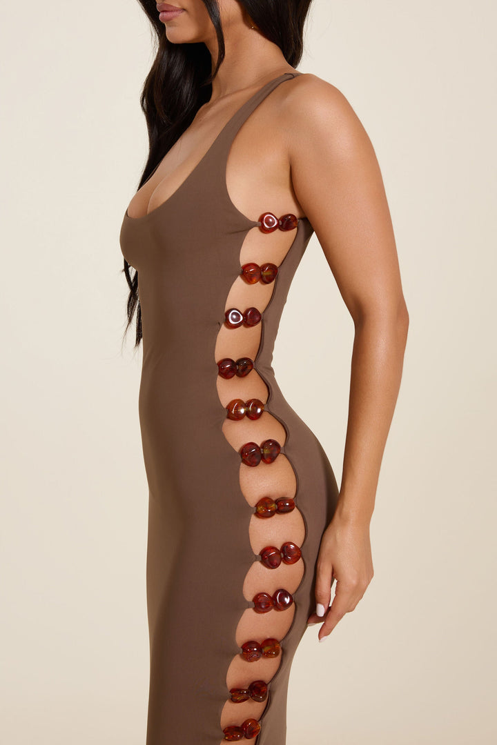 The Mya Maxi Dress in Brown The Mya Maxi Dress in Brown