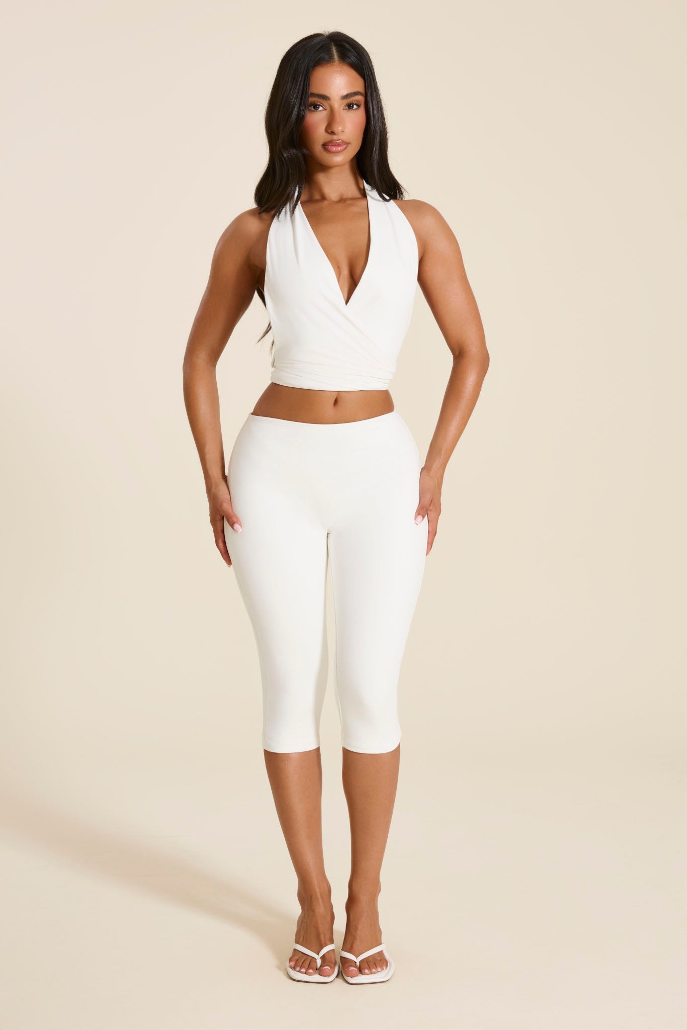 The Maryam Multiway Plunge Crop Top in White Mars The Label