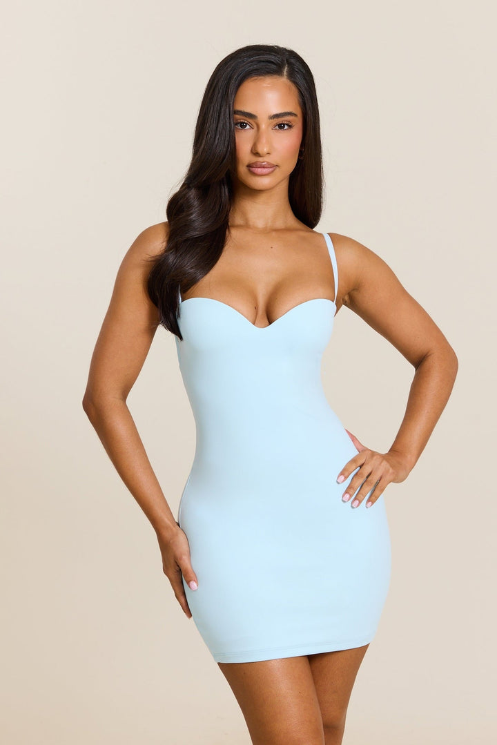 blue body dress The Sculpt Mini in Baby Cobalt blue A-Line V Neck Satin Size:US 7-7.5 / EU 38 Slight modifications might be Print:Floral