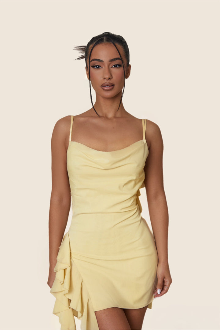 malila ruffle cowl neck chiffon cocktail dress Malila Ruffle Cowl Neck Chiffon Cocktail Dress (Women)