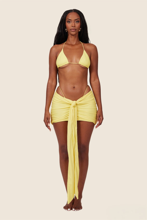 Tie Up Mini Skirt in Yellow